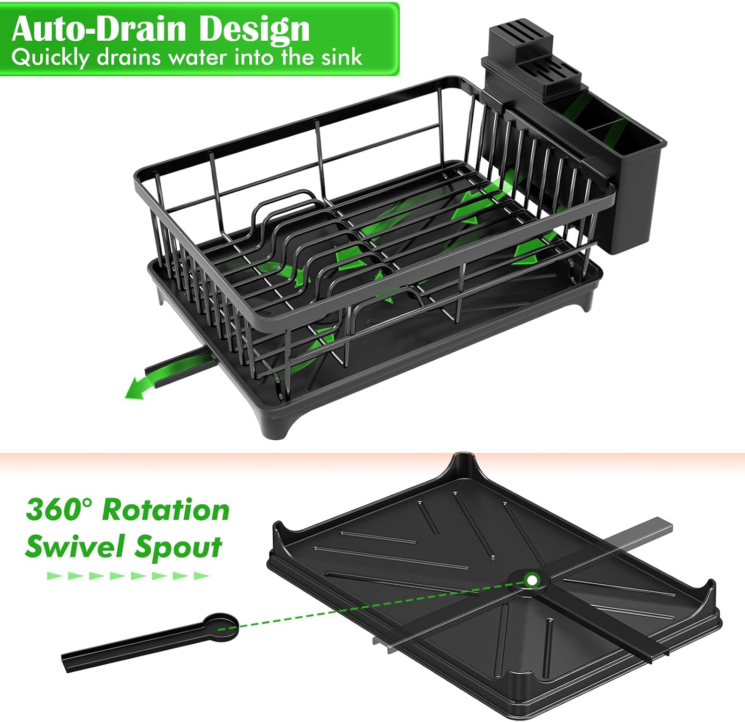 Thumbnail 4 de Kmiectse Dish Drying Rack 1-tier for Counter 🧽