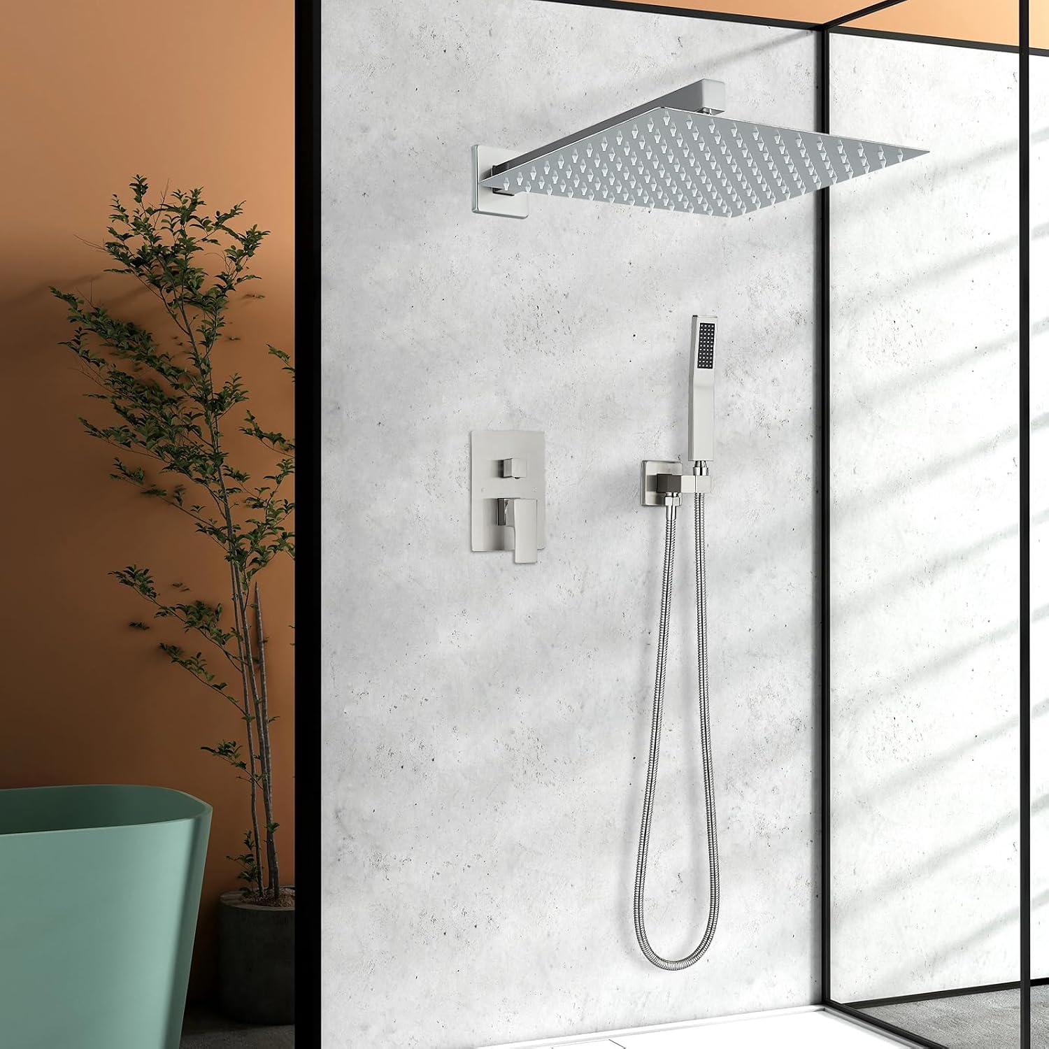 Detalle de Ackwave Ack-5642 Shower System with 12-Inch Rainfall Head and Handheld Sprayer