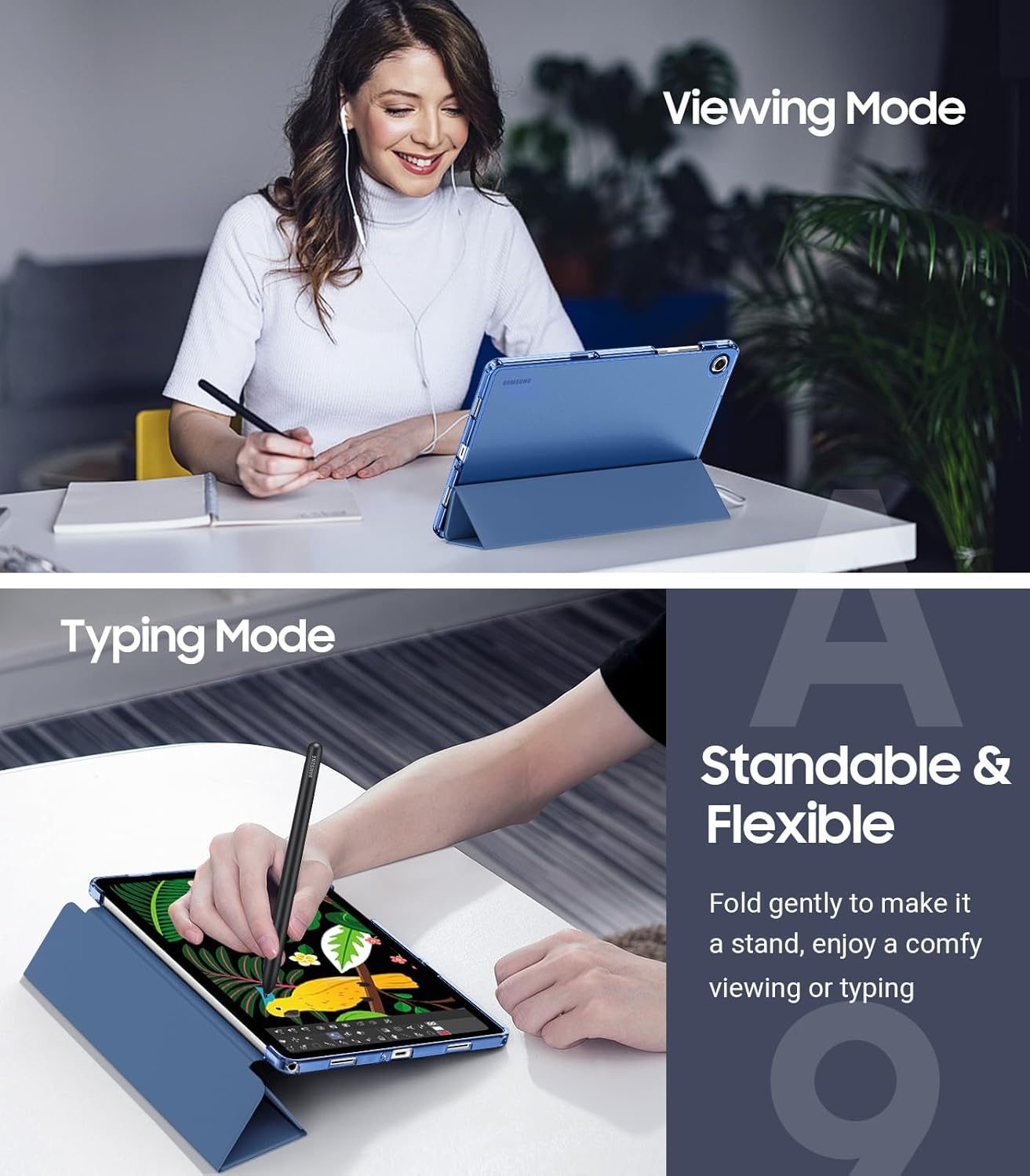Detalle de TiMOVO Case for Samsung Galaxy Tab A11+ Plus / A9+ Plus 11 Inch (2025/2023) – Slim TPU Protective Cover in Navy Blue