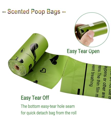 Detalle 2 de Yingdelai Dog Poo Bags - 540 Counts Biodegradable with Adjustable Dispenser
