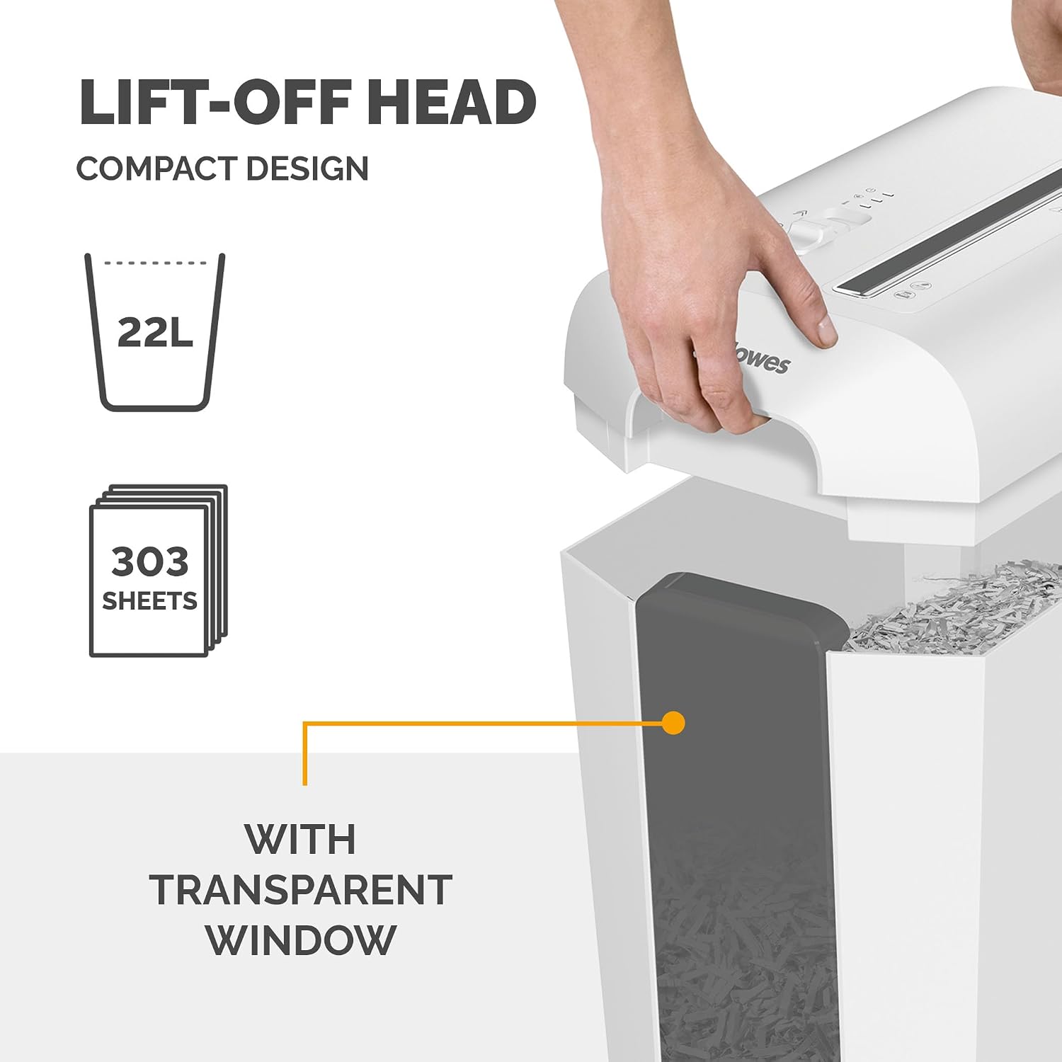 Detalle 2 de Fellowes Powershred LX65: High-Security 10-Sheet Cross-Cut Shredder for Home Office