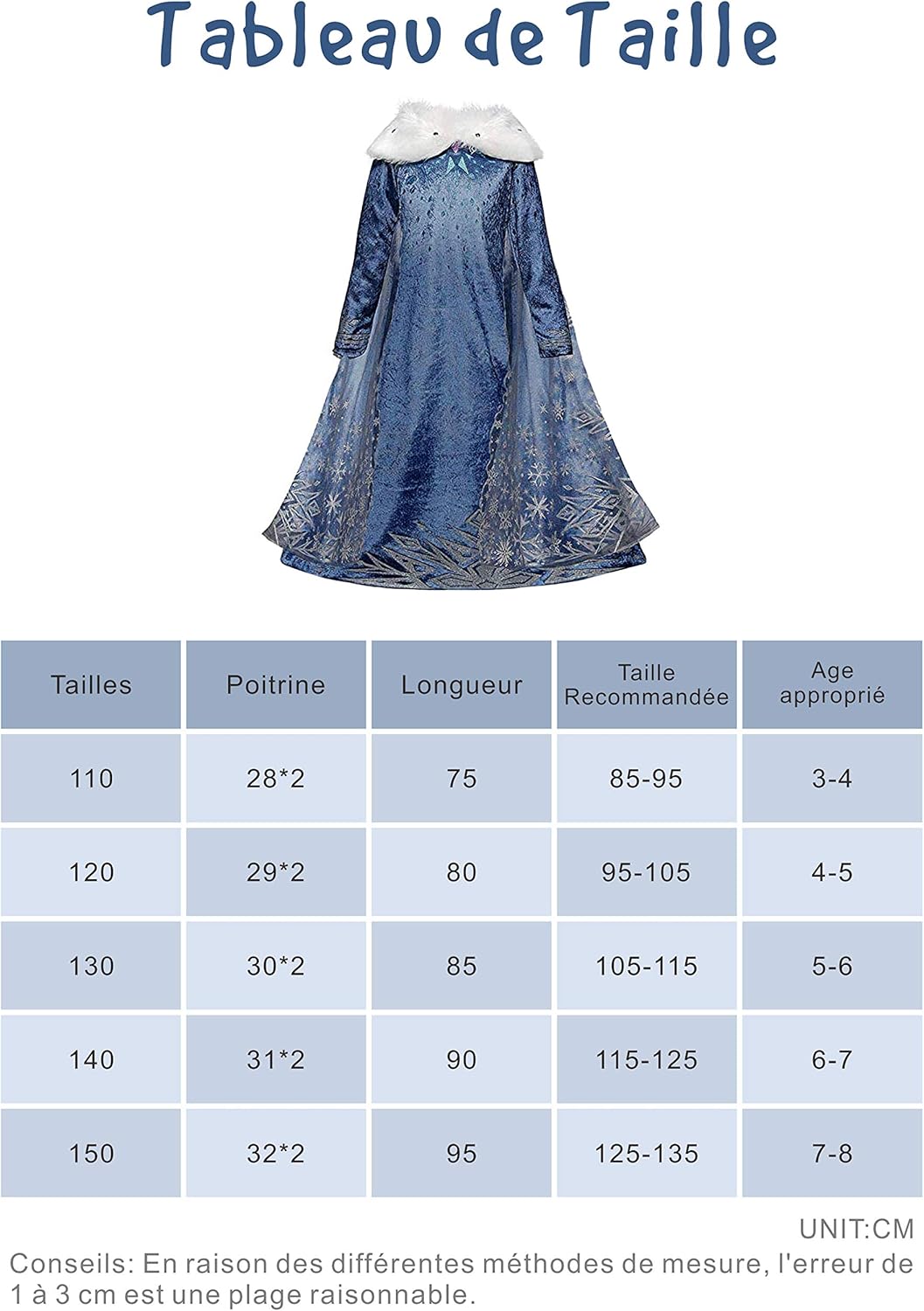 Thumbnail 5 de Eleasica Vestido Elsa Niña Azul