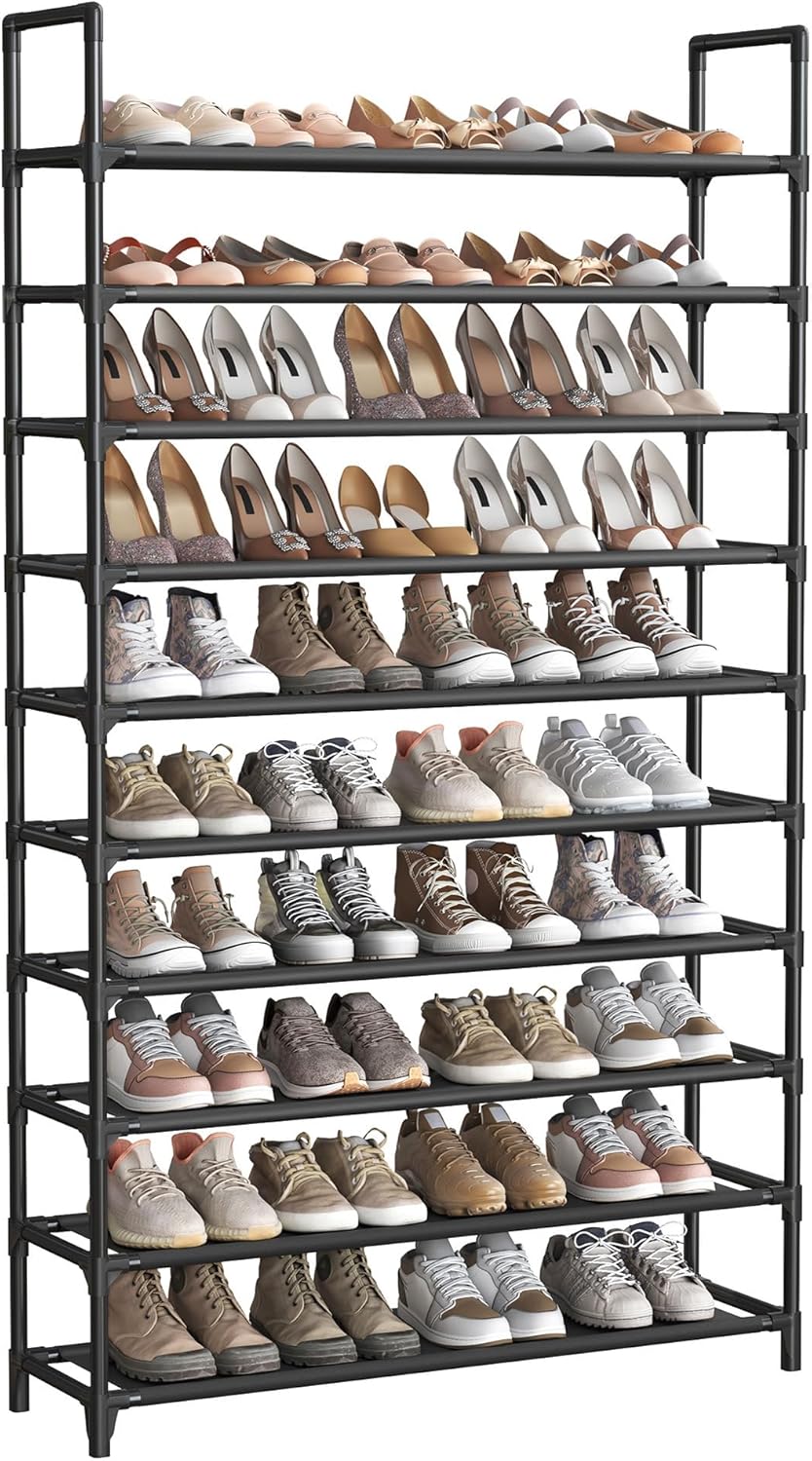 Thumbnail 2 de SONGMICS 5-Tier Shoe Rack, Space-Saving Metal Frame Shoe Storage Organiser (28 x 45 x 89 cm) in Black, LSH005B02