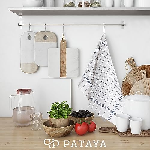 Detalle de Pataya Torchons de Cuisine – Lot de 10 Torchons Vaisselle Bleu 50x70 cm, 100% Coton, certifiés Öko-Tex, super absorbants