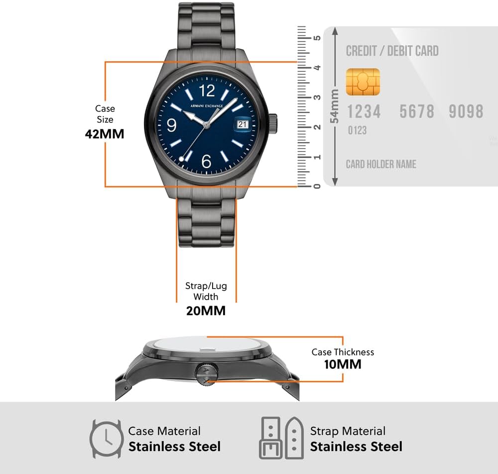 Thumbnail 5 de Armani Exchange Montre Homme - Boîtier 42 mm, acier et cadran bleu