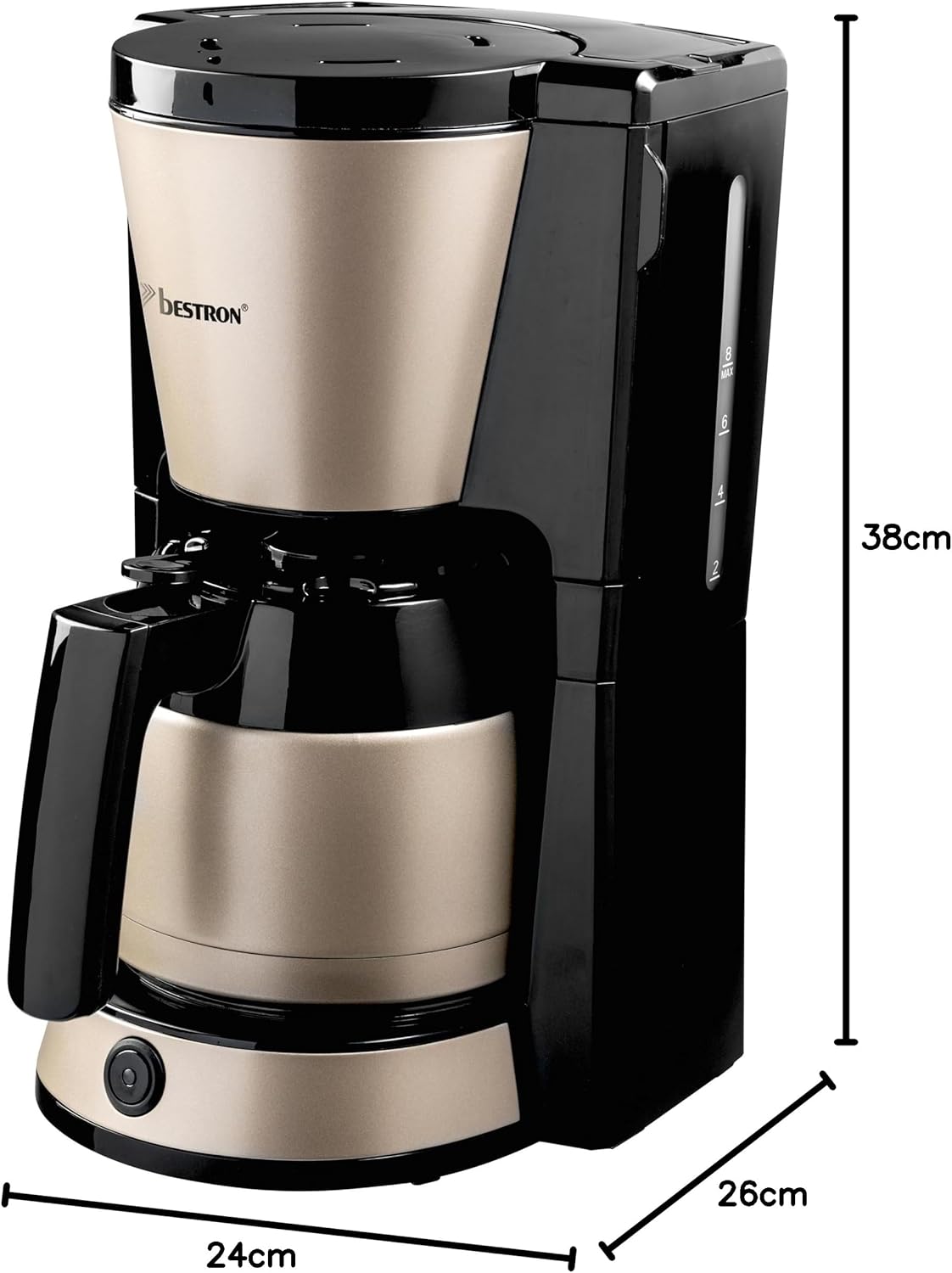 Thumbnail 4 de Bestron Filter-Kaffeemaschine ACM1000SAT für 8 Tassen mit Thermokanne (1.000 ml) – Hellbeige