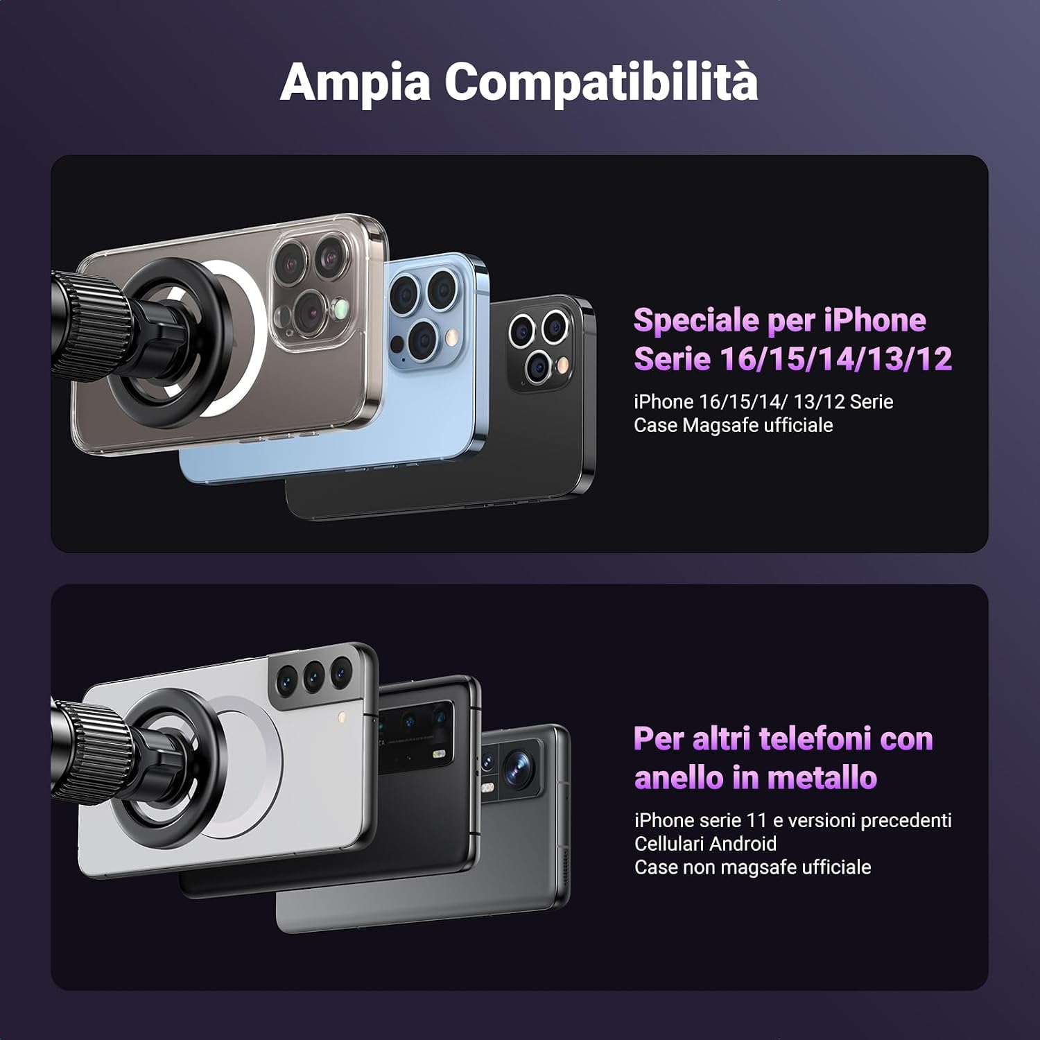 Thumbnail 5 de UGREEN Supporto Telefono Auto magnetico per volante