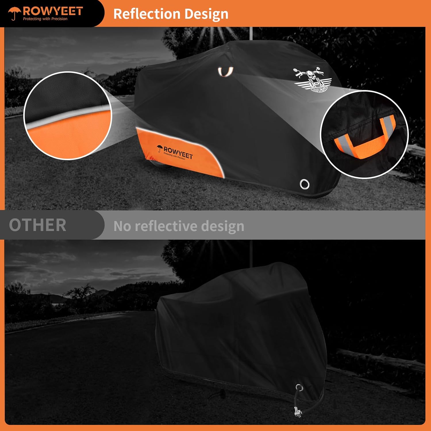 Thumbnail 2 de ROWYEET Motorcycle Cover Waterproof All Season
