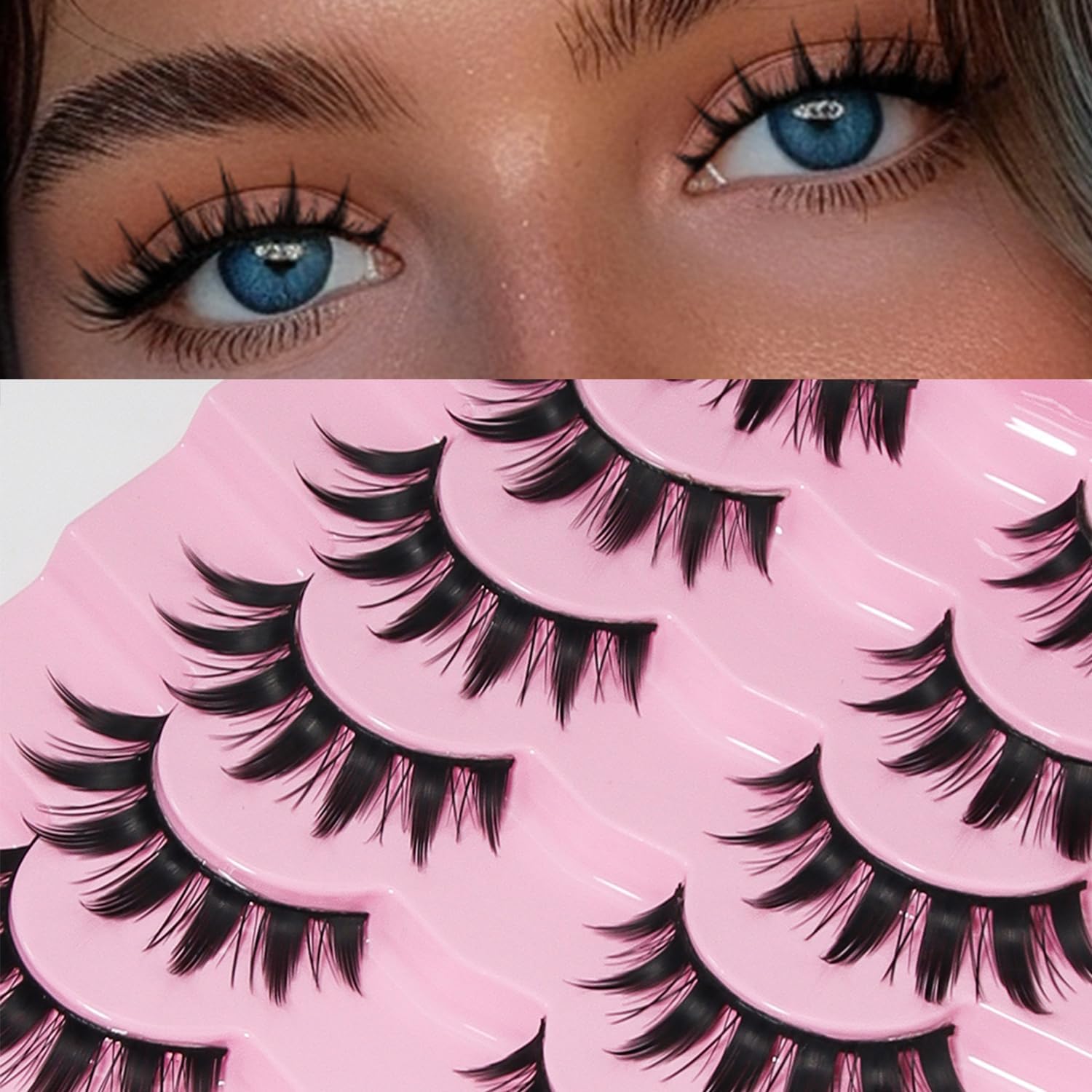 AKARABEAUTYLASHES Ciglia Finte Naturali 7 Paia 3D – 3D-BN12