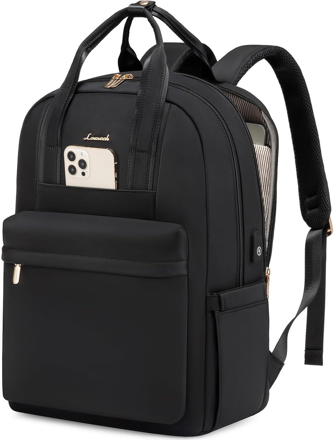 Thumbnail 6 de LOVEVOOK Laptop Rucksack Damen 15,6 Zoll – Wasserdicht, USB-Ladeanschluss, Reiserucksack, Dunkelviolett