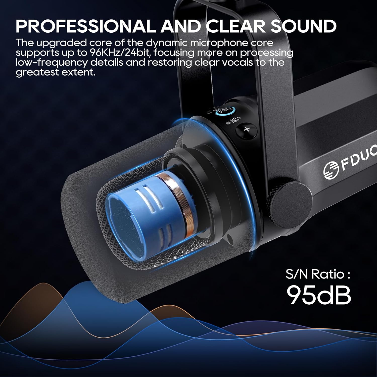 Detalle 2 de FDUCE SL40 Dynamic Podcast Microphone, USB/XLR, Headphone Monitoring