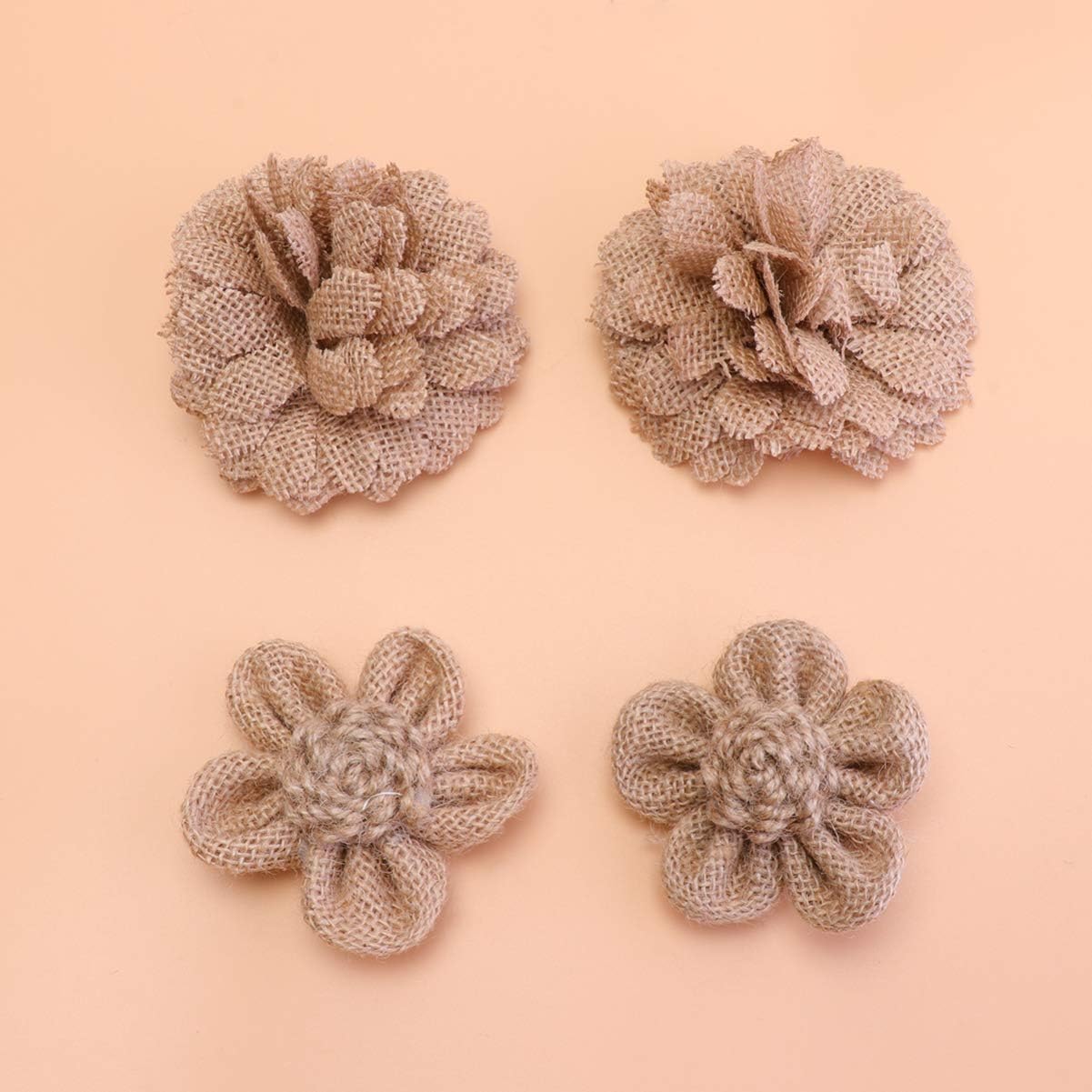 Thumbnail 6 de Healifty Rustic Burlap Flowers Decoration Set (24 pcs) for Wedding & DIY Crafts