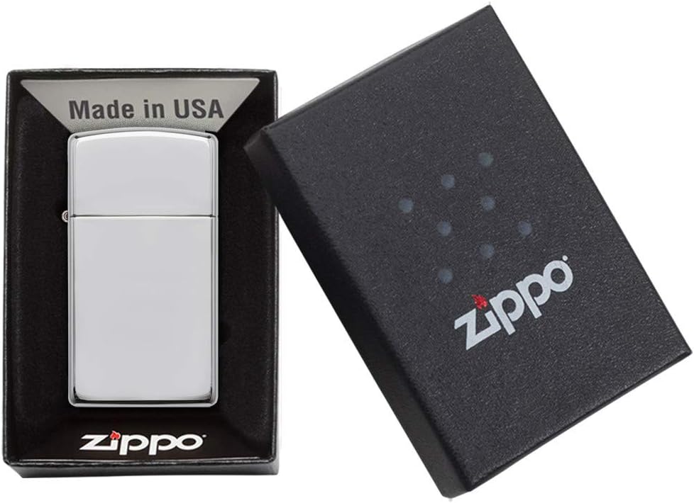 Detalle de Zippo Slim – zapalniczka sztormowa do napełniania, mosiężna, w srebrnym kolorze
