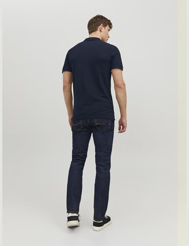 Detalle de Jack & Jones JJepaulos Polo Ss Noos Pls – Camiseta polo para hombre en Navy Blazer (XXL)