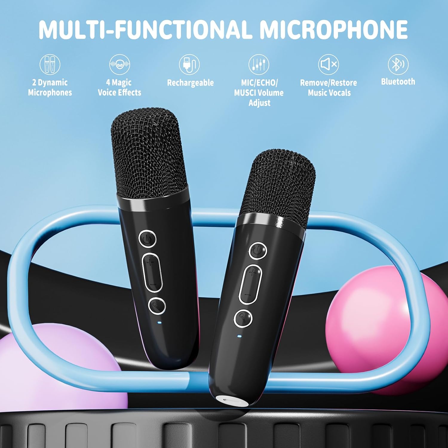 Detalle 2 de Ankuka Karaoke per bambini con 2 microfoni 🎤