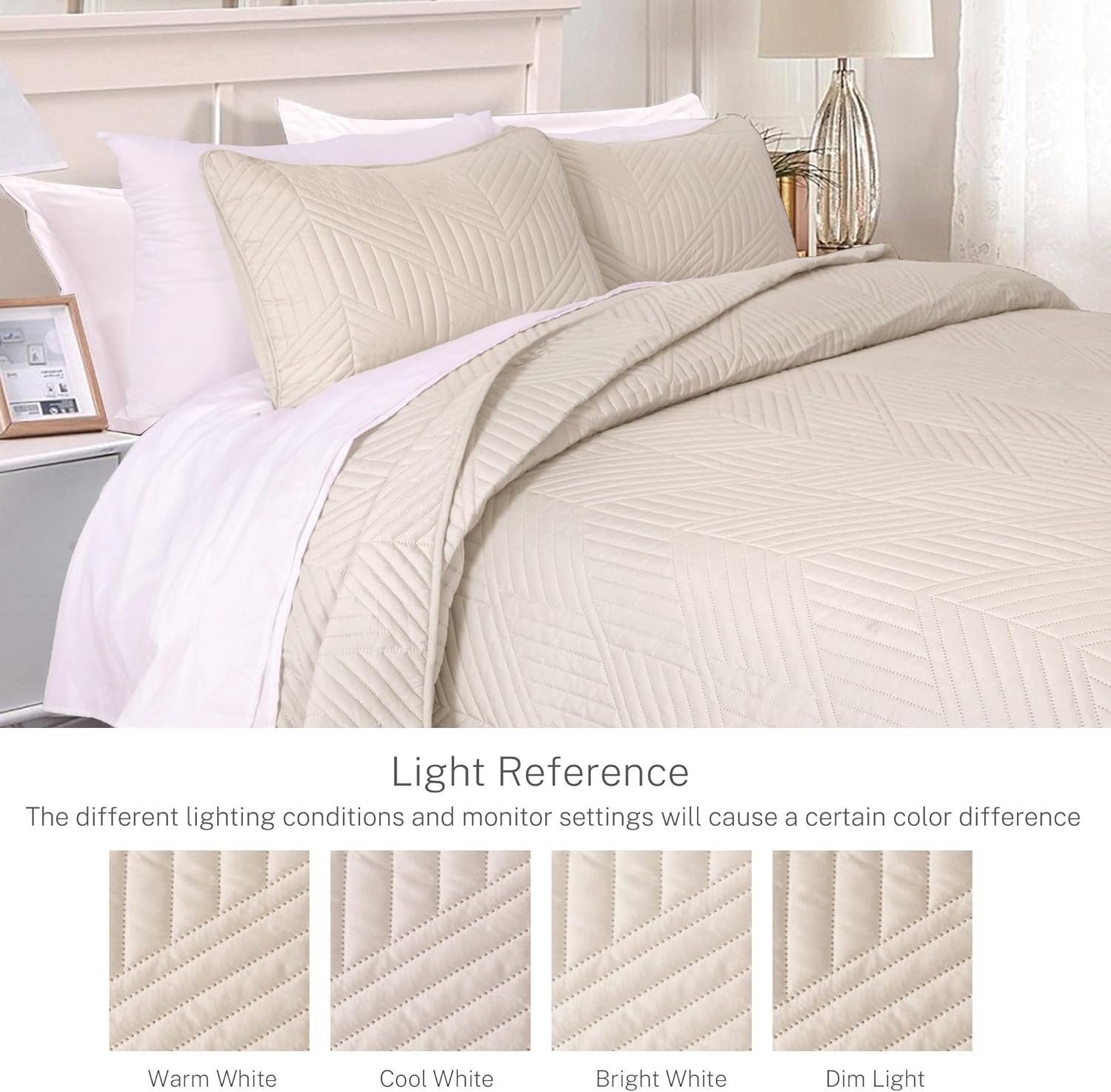 Thumbnail 2 de Exclusivo Mezcla Ultrasonic Full Queen Quilt Bedding Set