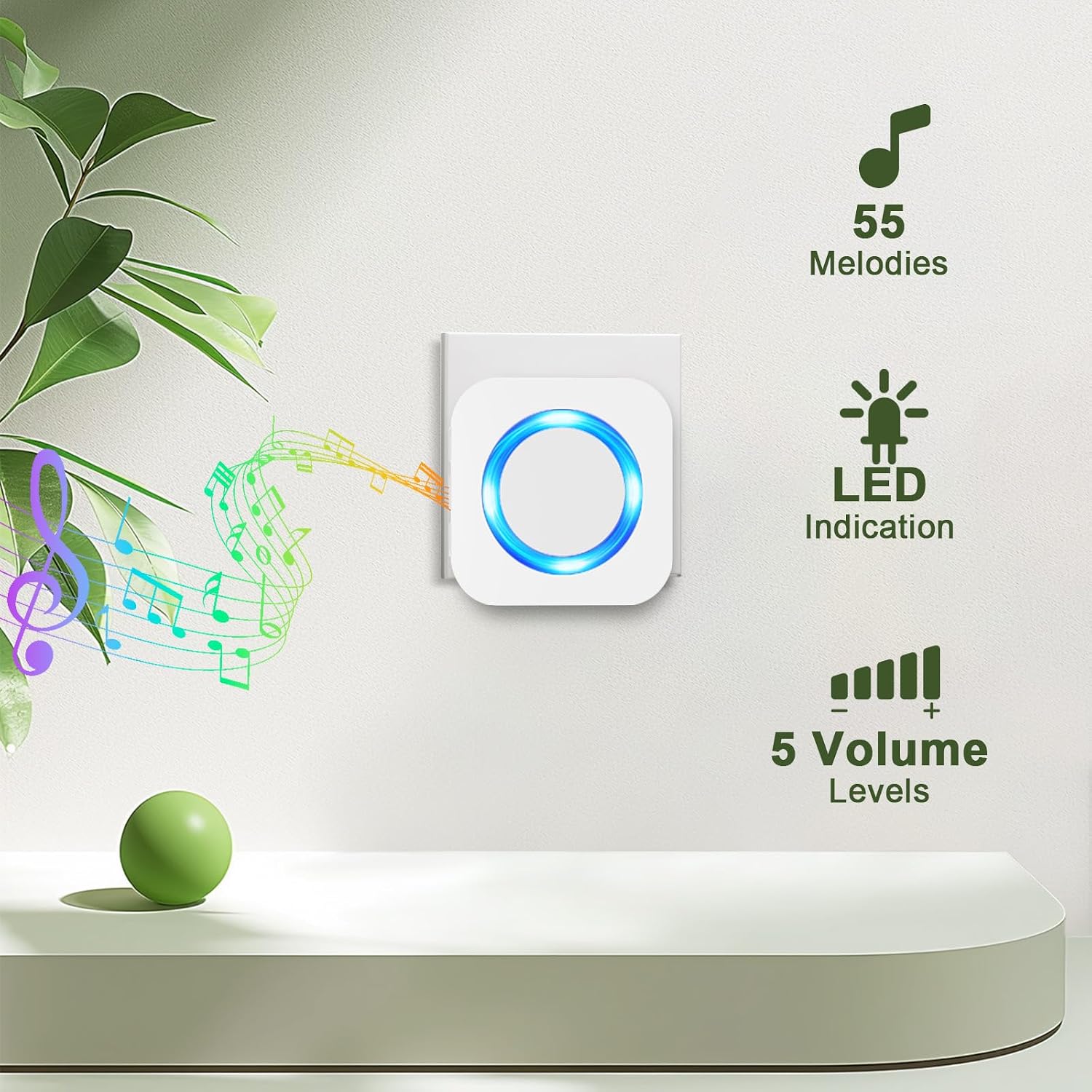 Detalle de SURFOU Wireless Doorbell 1300ft range ๐ข