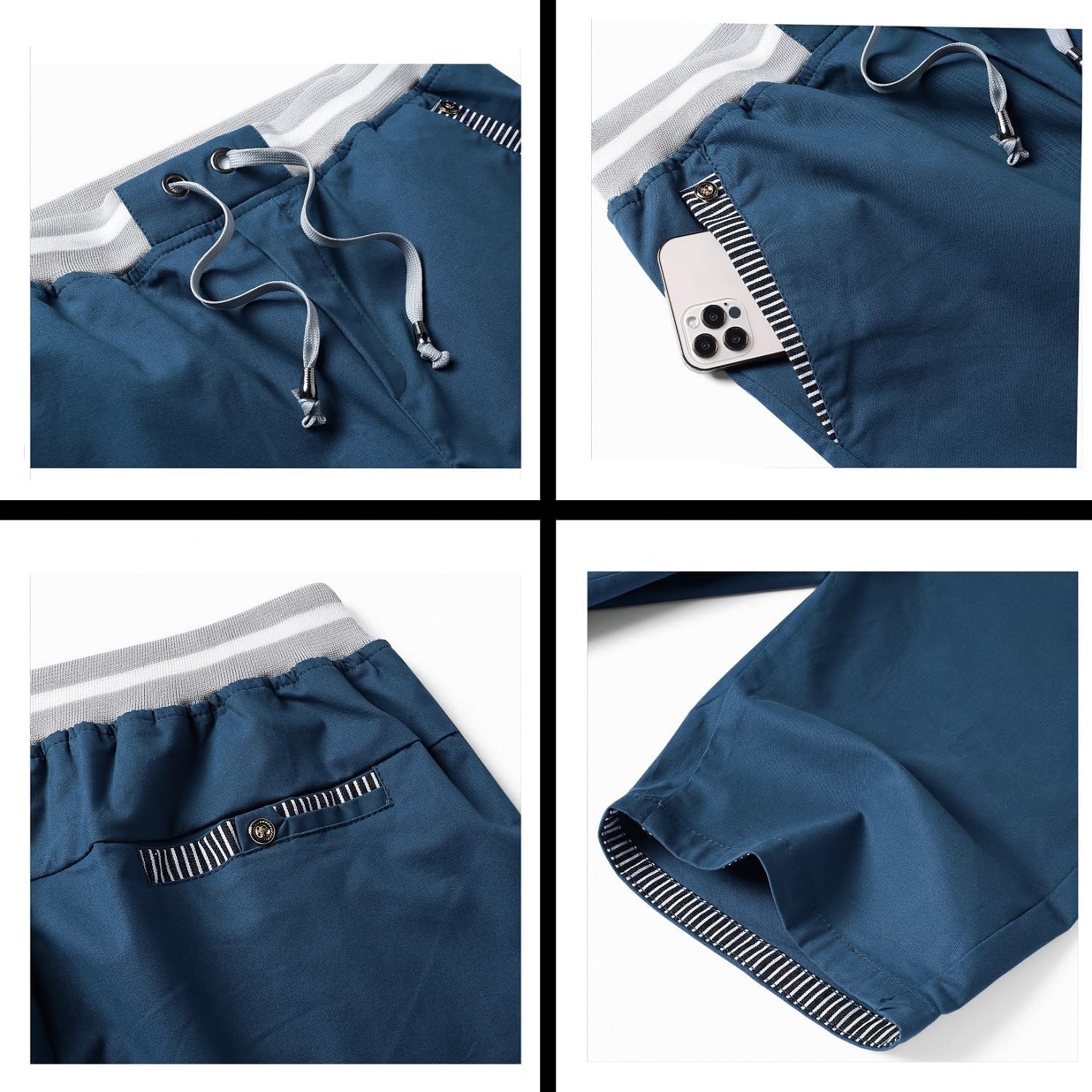 Detalle de Tansozer Mens Summer Casual Shorts Cotton with Elasticated Waistband
