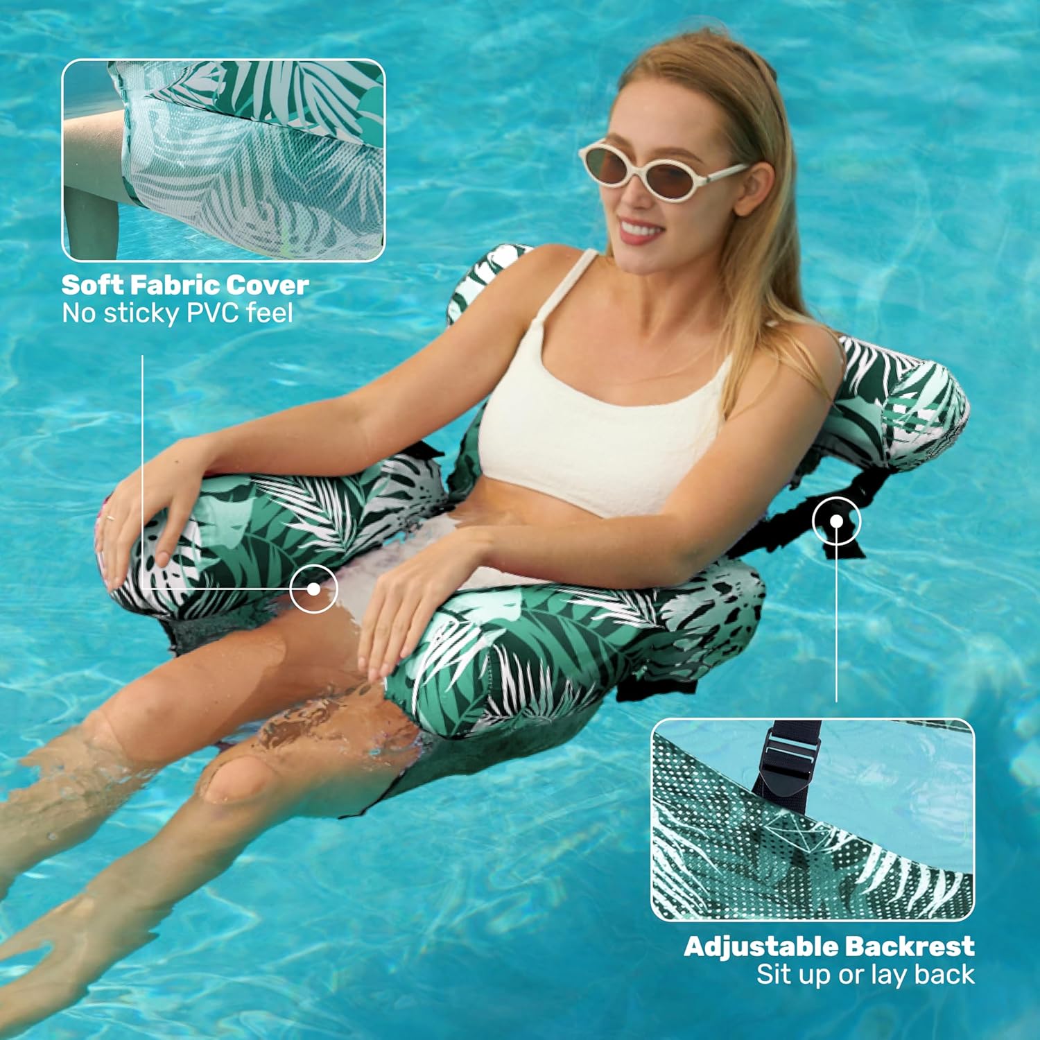 Detalle de SLOOSH Inflatable Pool Floats for Adults – 2 Pack Floating Lounge Chairs