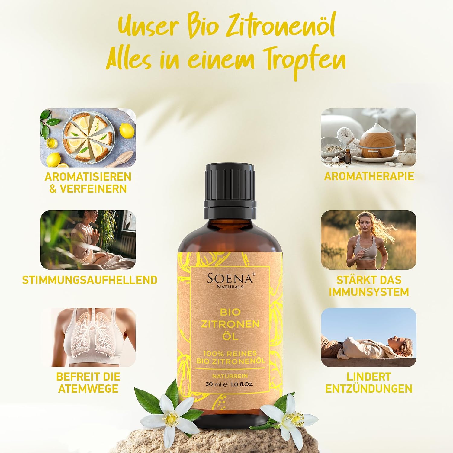 Thumbnail 4 de BIO Zitronenöl [BIO-zertifiziert] 100% Naturrein – Kaltgepresst aus Italien, Lebensmittelqualität