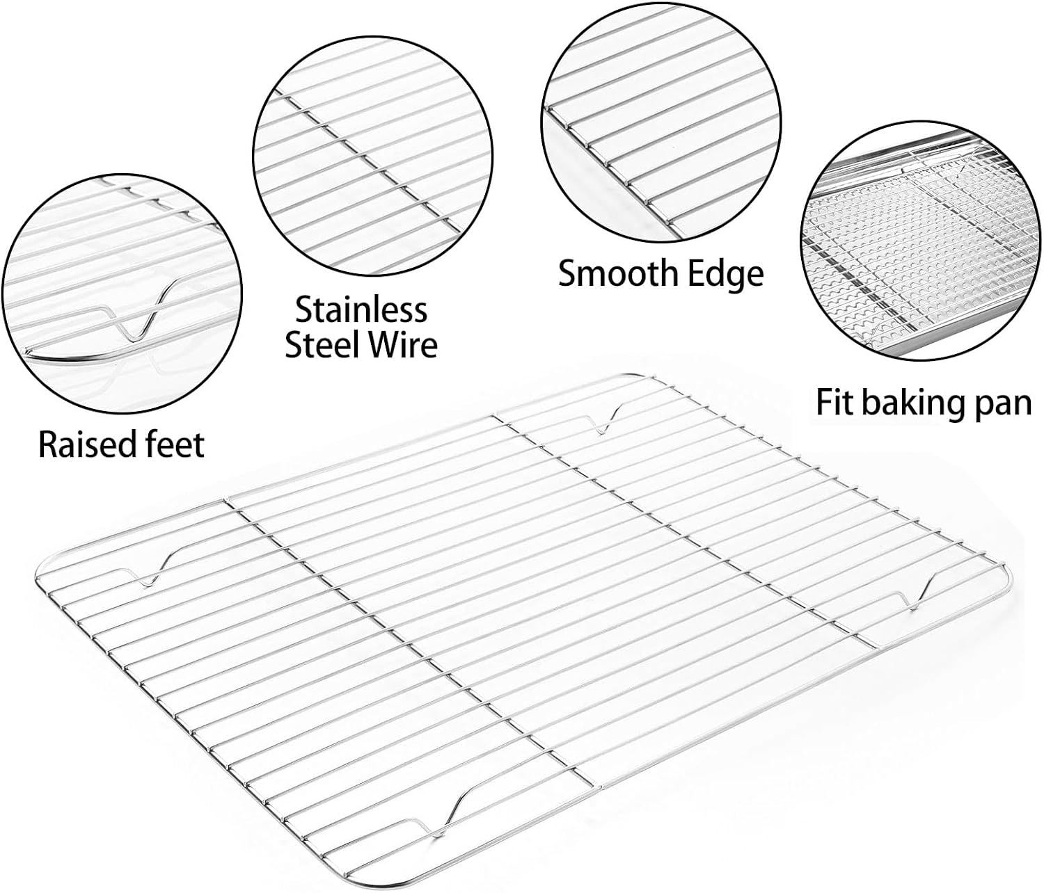 Thumbnail 3 de Stainless Steel Baking Sheet Tray Cooling Rack with Silicone Mats Set — 9-Piece (3 Sheets, 3 Racks, 3 Mats)