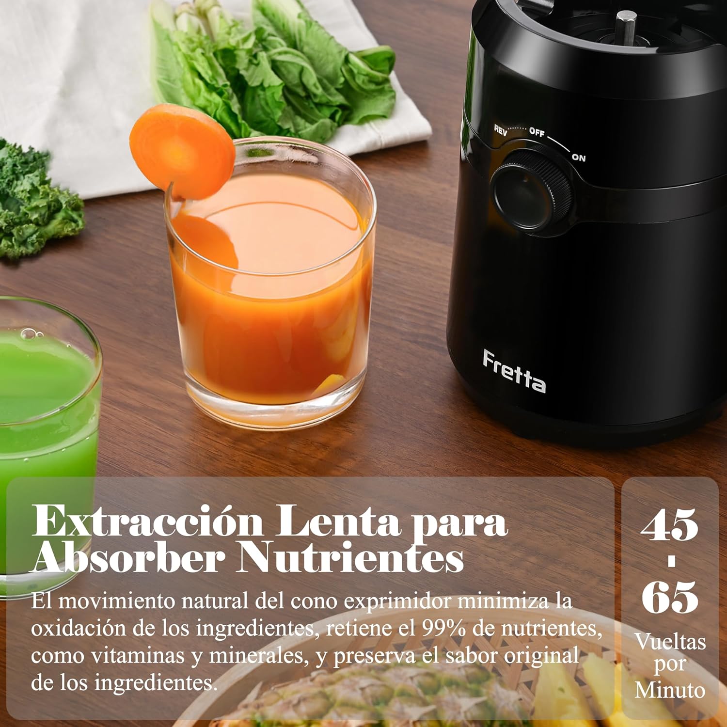 Thumbnail 3 de Fretta Extractor de Zumos y Verduras, 108MM, 1L 🍹