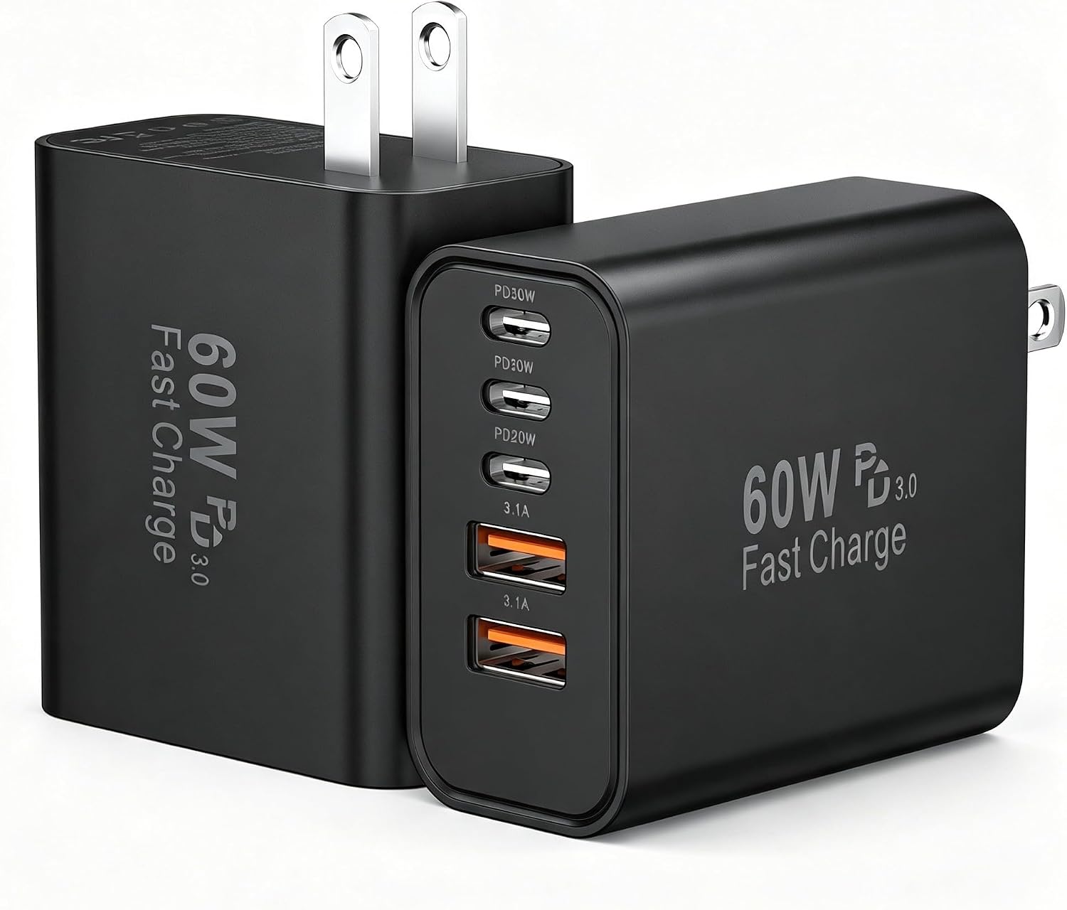 Detalle de Duloch USB-C Fast Charger Block, 60W 5-Port Wall Charging Block (3 USB-C + 2 USB-A)