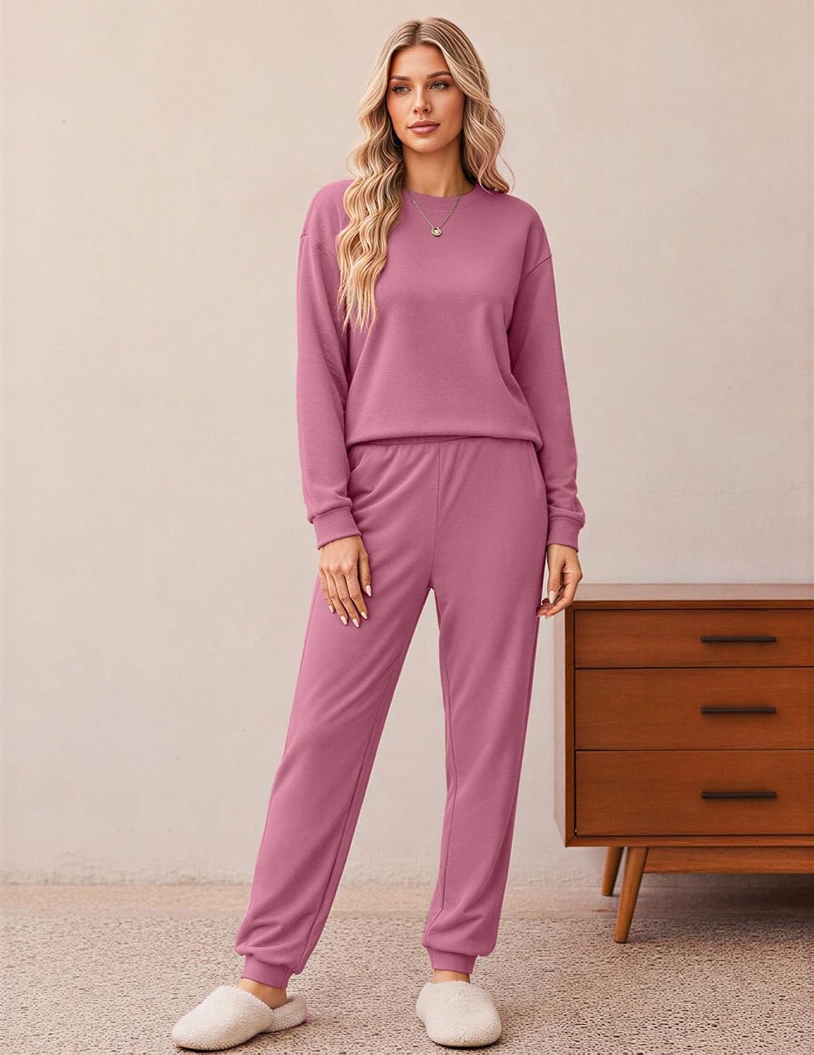 Detalle 2 de Ekouaer Women's Lounge Set, Cotton Blend
