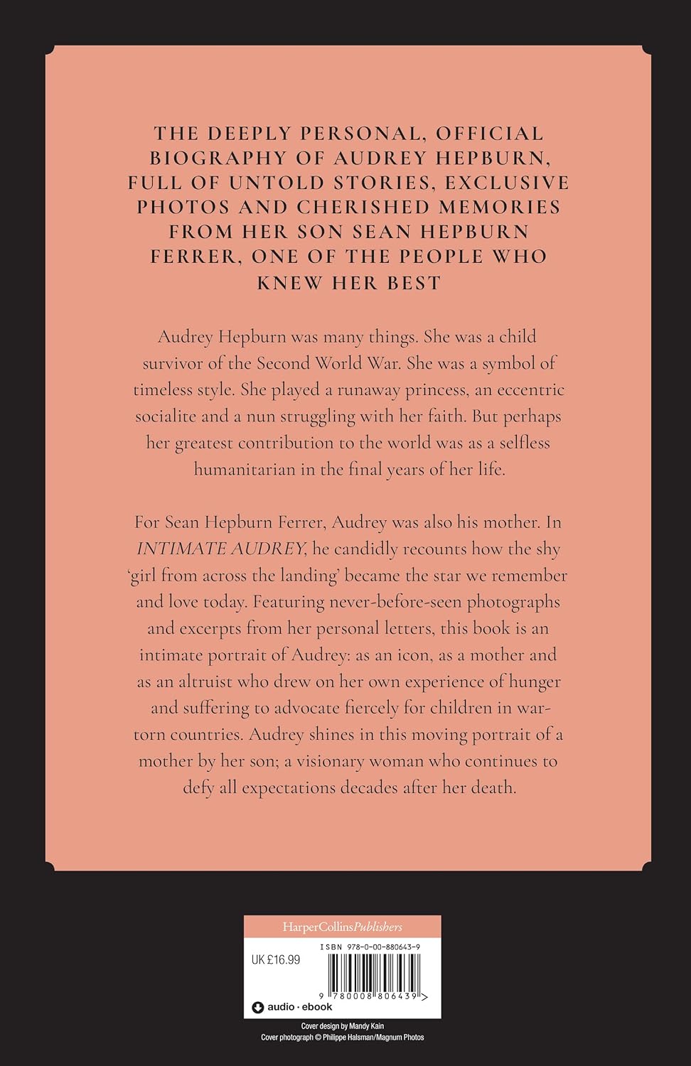 Detalle 2 de HarperCollins Intimate Audrey: geautoriseerde biografie van Audrey Hepburn, 336 pagina’s