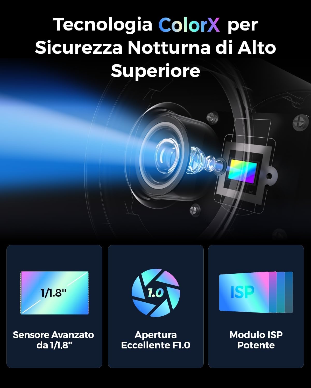 Thumbnail 2 de Reolink ColorX CX410W, telecamera Wi‑Fi 2K con visione notturna True Color, audio bidirezionale