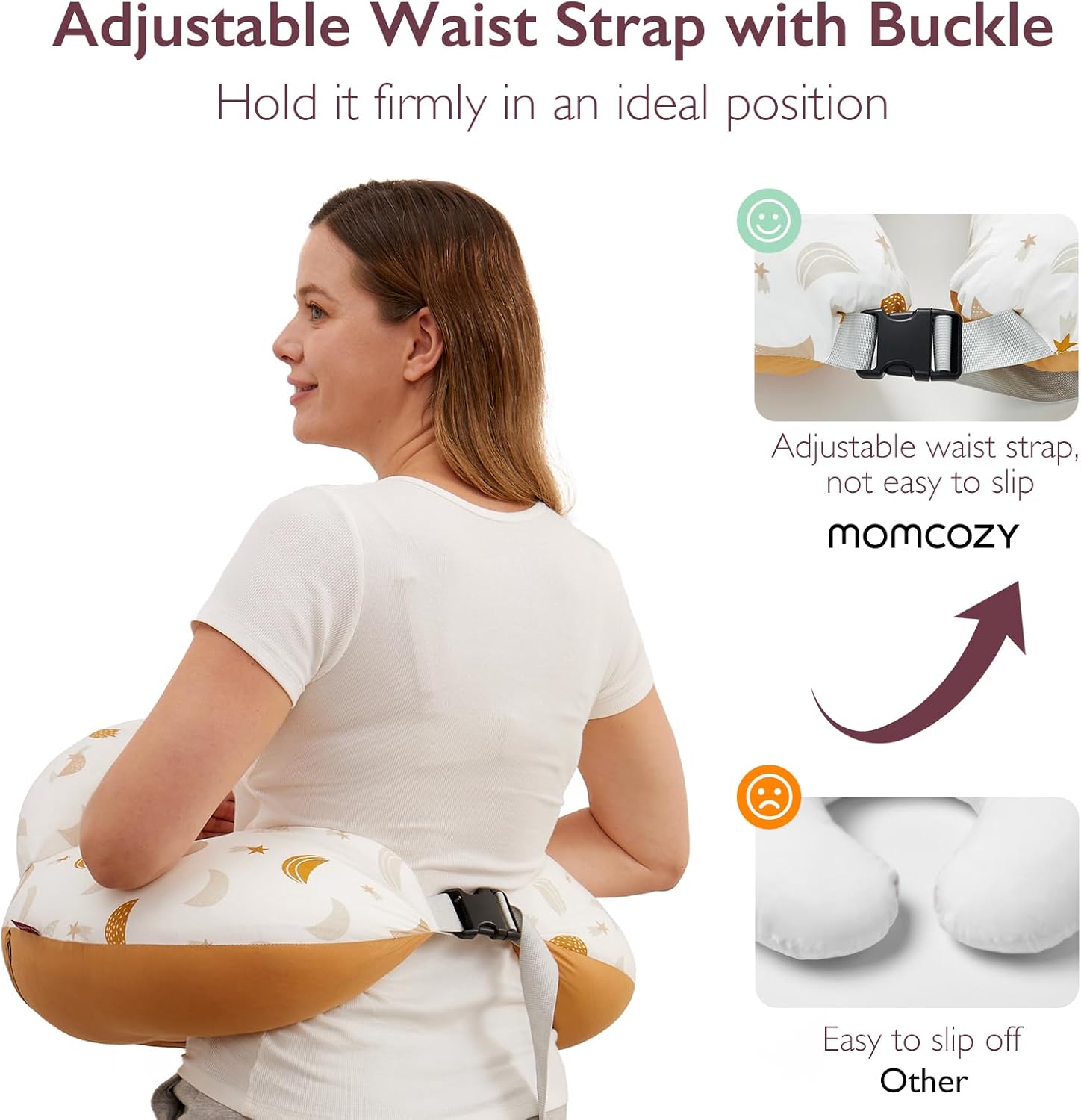 Thumbnail 5 de momcozy Nursing Pillow for Petite Mums with Safety Fence and Removable Cover – Starry Moon