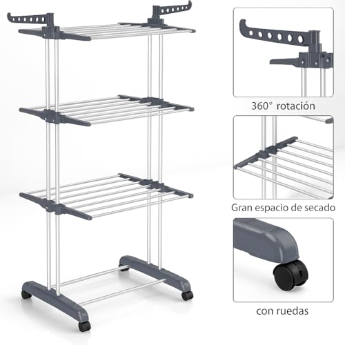 Thumbnail 3 de T-LOVENDO.ES Tendedero Vertical 4 Niveles con Ruedas