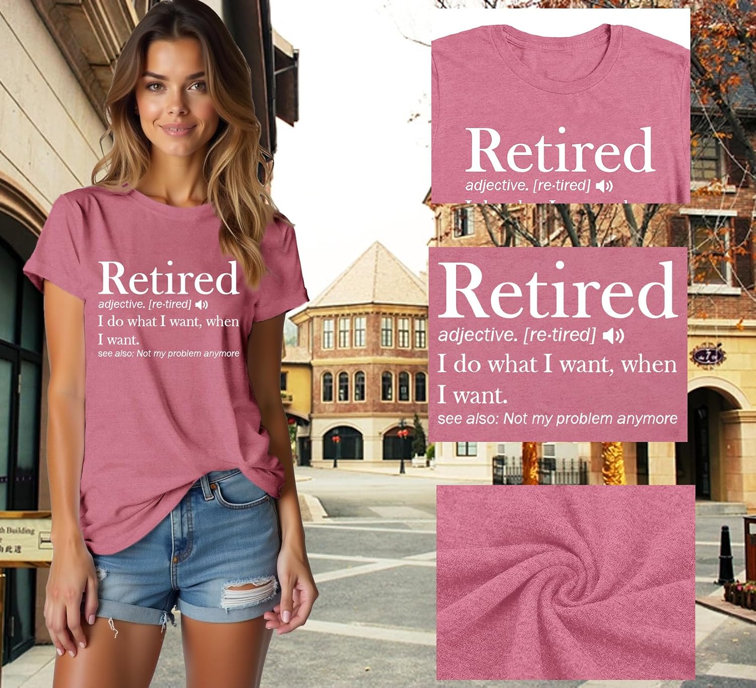 Detalle 2 de Qskall retirement t-shirt for women