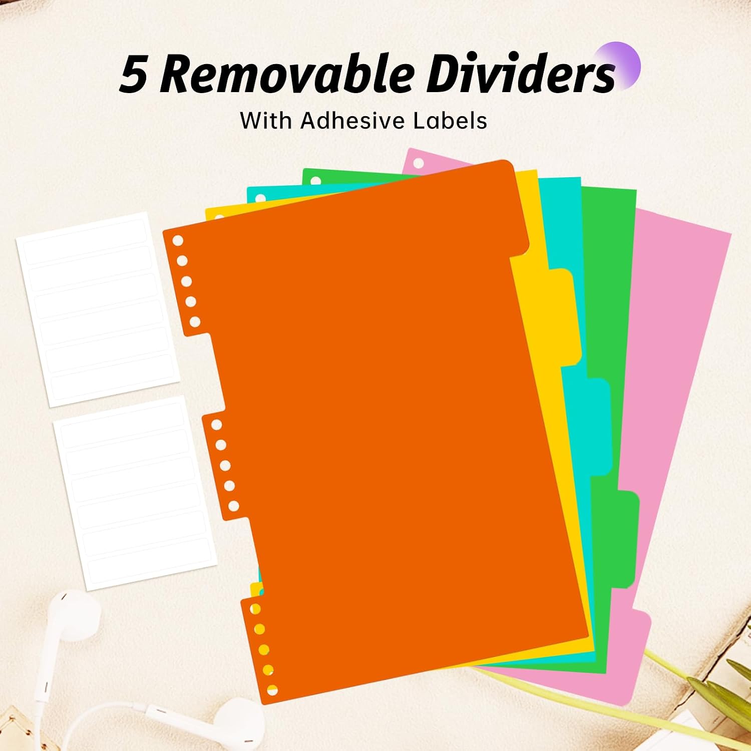 Thumbnail 4 de ReePlan A5 Spiral Notebook, 360 Pages – 5 Removable Dividers, 100 GSM, Purple