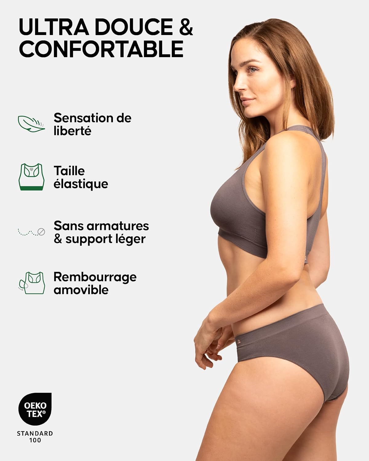 Detalle de DANISH ENDURANCE Culottes en Coton Bio pour Femme – Lot de 3 ou 6, ultra douces et confortables