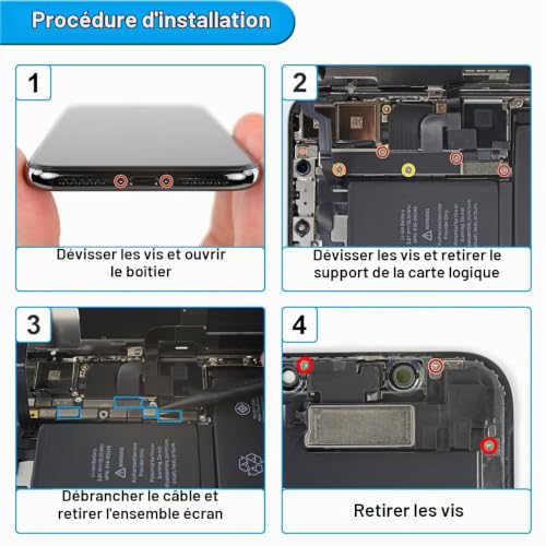 Detalle de ZHUROUPU écouteur de remplacement pour iPhone X 2017 avec câble flexible et joint prédécoupé