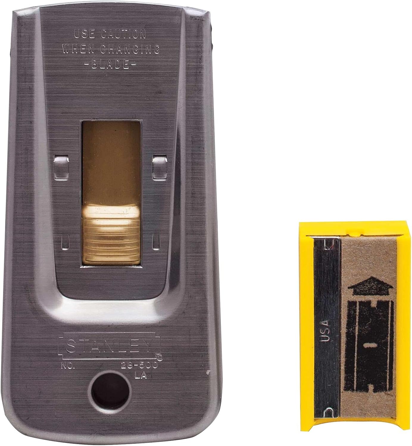 Thumbnail 4 de STANLEY Gratte-Vitre en Métal - Lame rectangulaire 40 mm, retractable, bouton en laiton (0-28-500)