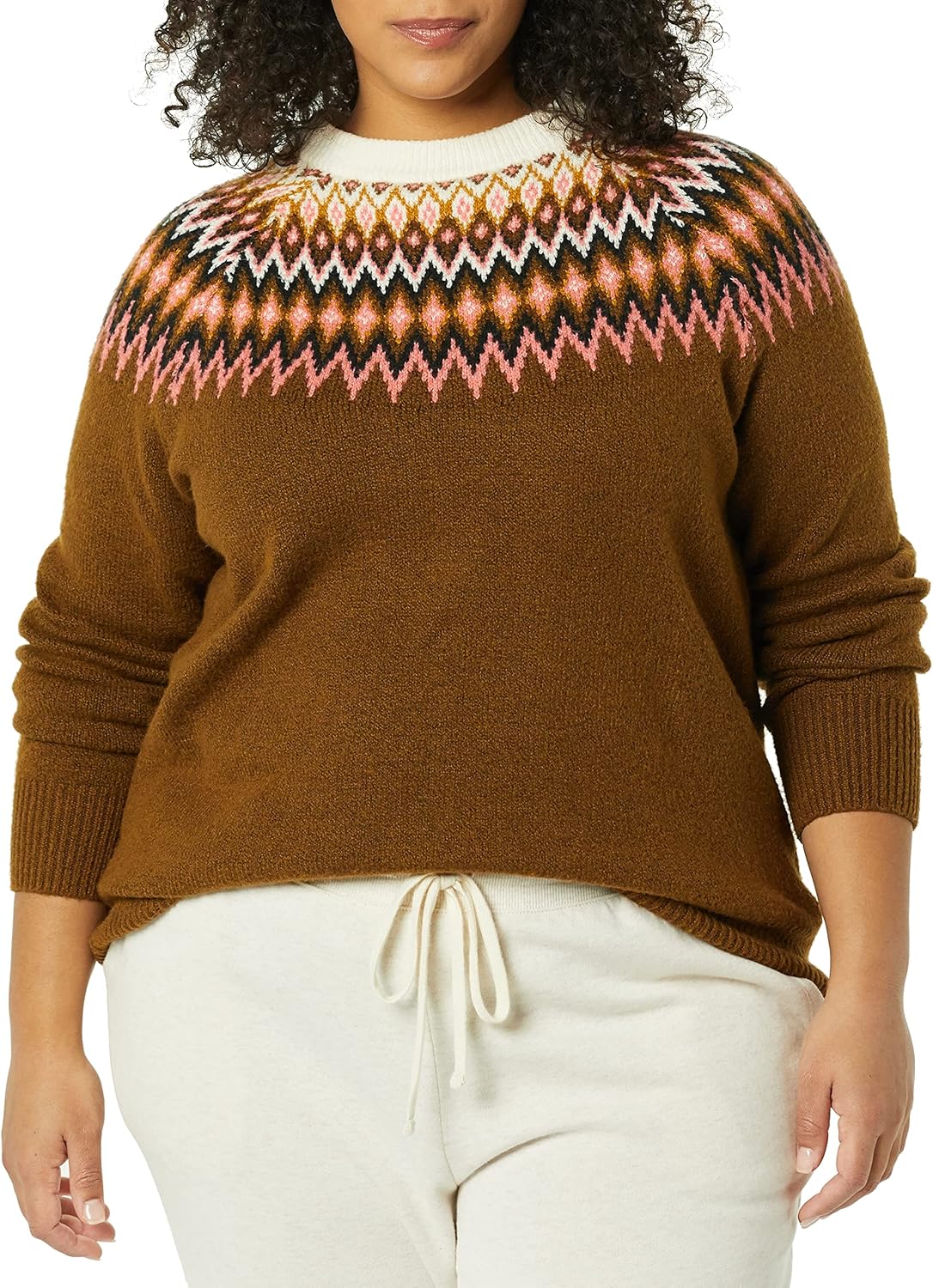 Thumbnail 2 de Amazon Essentials Damen Soft-Touch-Pullover mit Rundhalsausschnitt und Fair-Isle-Muster