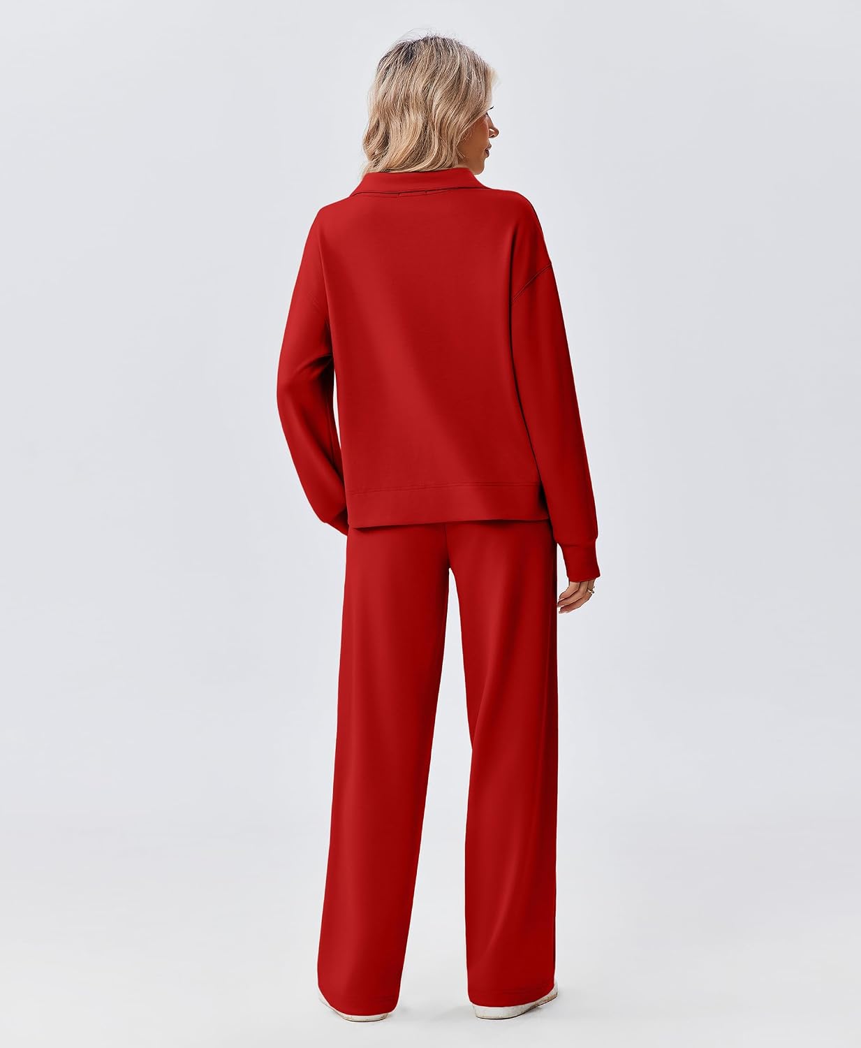 Detalle de PINSPARK Women's Half-Zip Two-Piece Tracksuit with Straight-Leg Pants