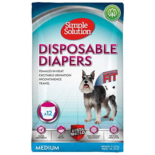 Detalle de Simple Solution Pañales para Perros Hembra, 12 paquetes