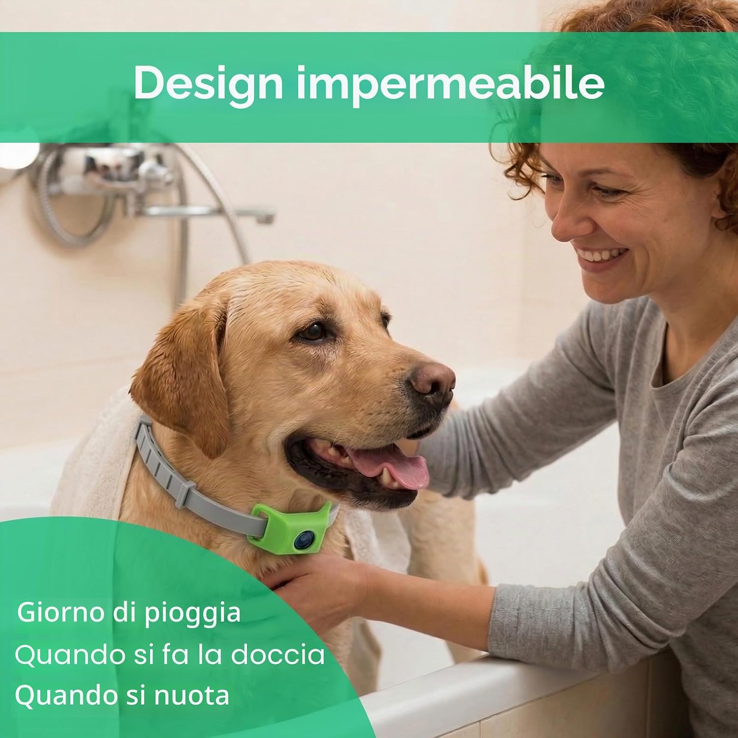 Detalle de Collare Antipulci Cane impermeabile e naturale: protezione multi-strato, 55 cm adjustable