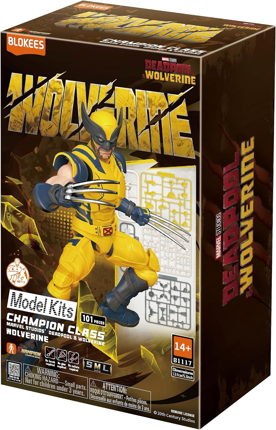 Detalle de BLOKEES Marvel Deadpool & Wolverine Champion Class 05: Wolverine bouwfiguur met 37 scharnierpunten
