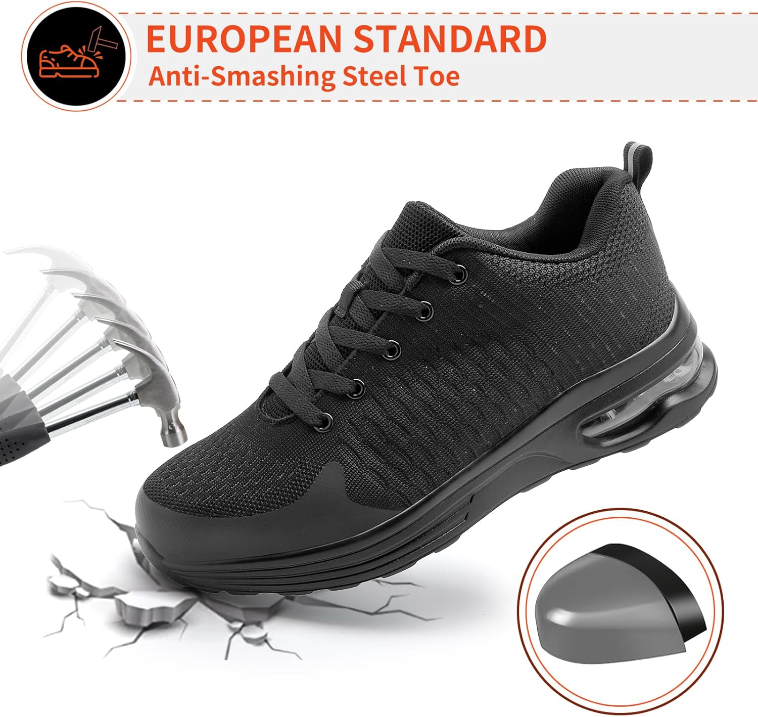 Thumbnail 1 de LUPWEE Safety Trainers Slip Resistant Steel Toe Cap Trainers