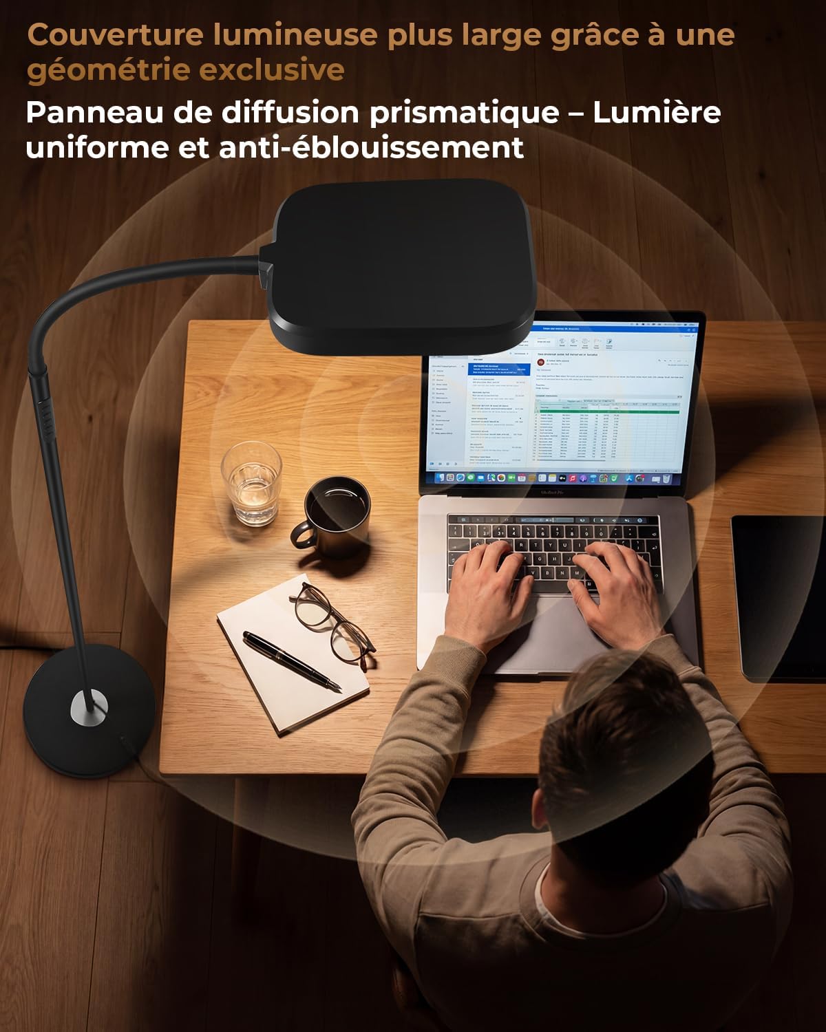 Thumbnail 3 de YICAIZI Lampadaire LED sur pied 18W dimmable