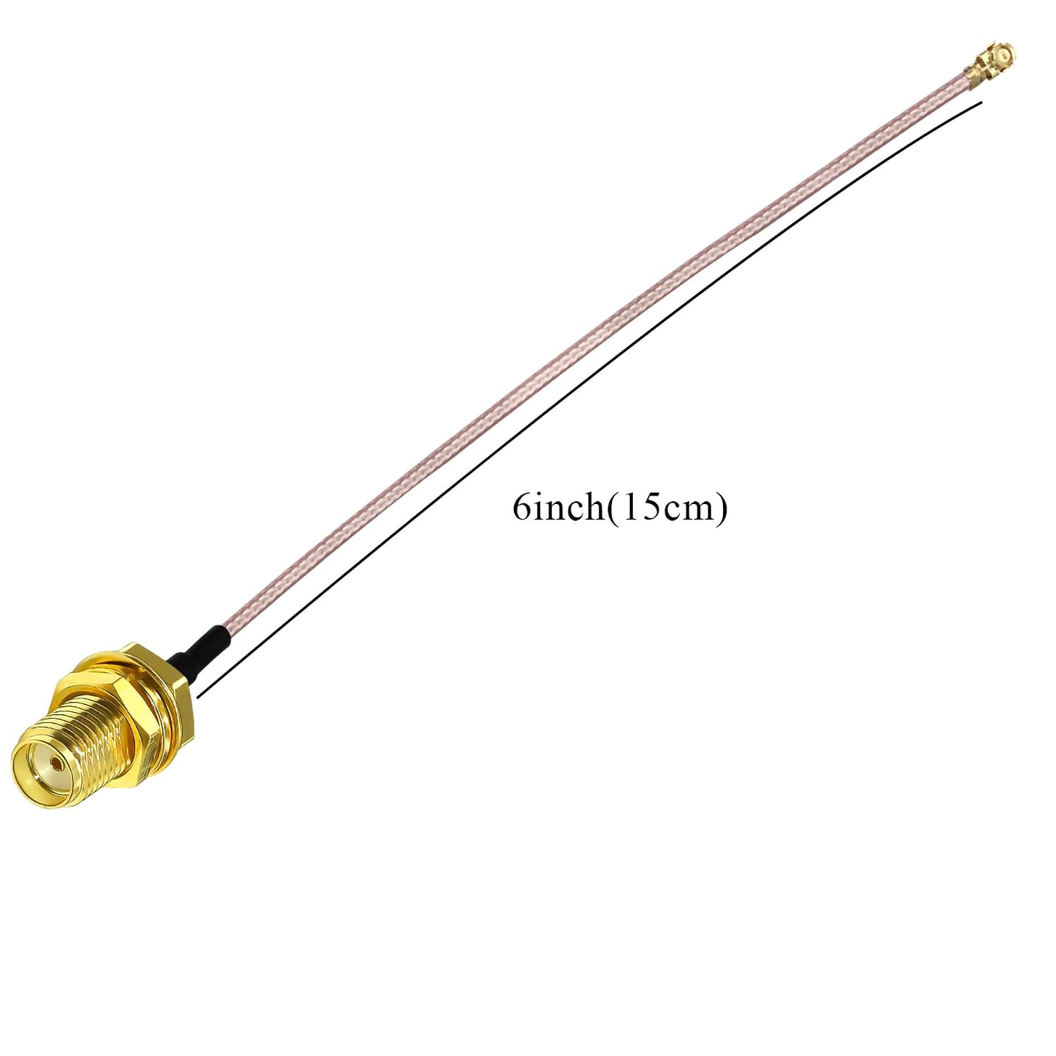 Detalle 2 de TUOLNK 5pcs 6-Inch SMA Female to U.FL IPX MHF1 Coaxial Adapter Cable (RG178) Jumper Pigtail