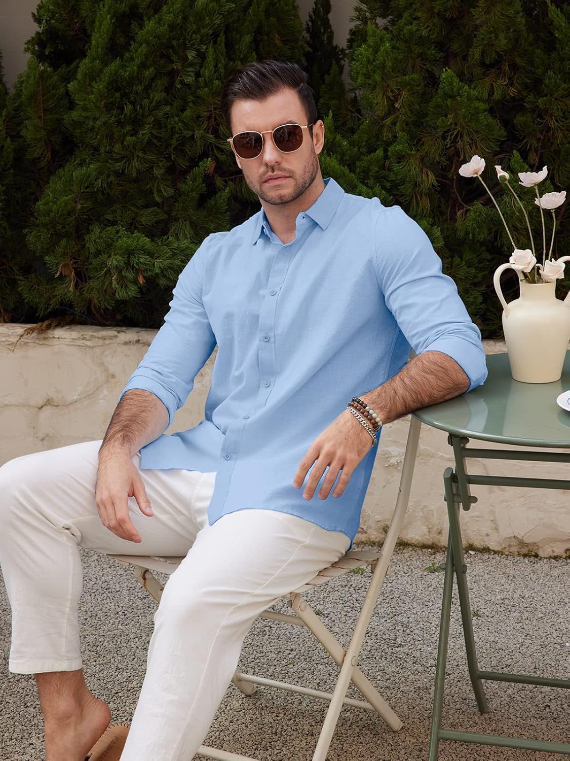 Thumbnail 1 de Friptspyg Leinenhemd Herren Langarm – Casual Button-Down, Regular Fit
