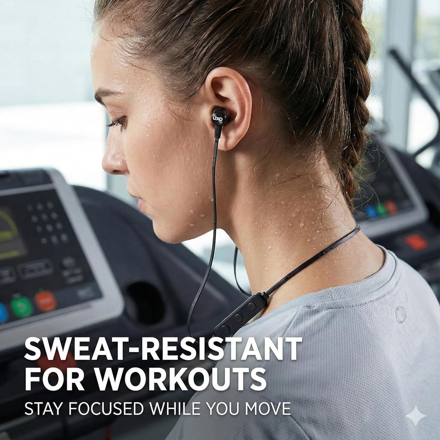 Detalle de UXD Auricolari Bluetooth Sportivi: cuffie wireless leggere con 20 ore di autonomia e impermeabilità IPX7