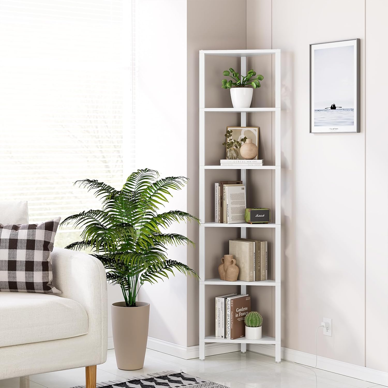 Detalle 2 de TUTOTAK Corner Bookshelf with LED Light