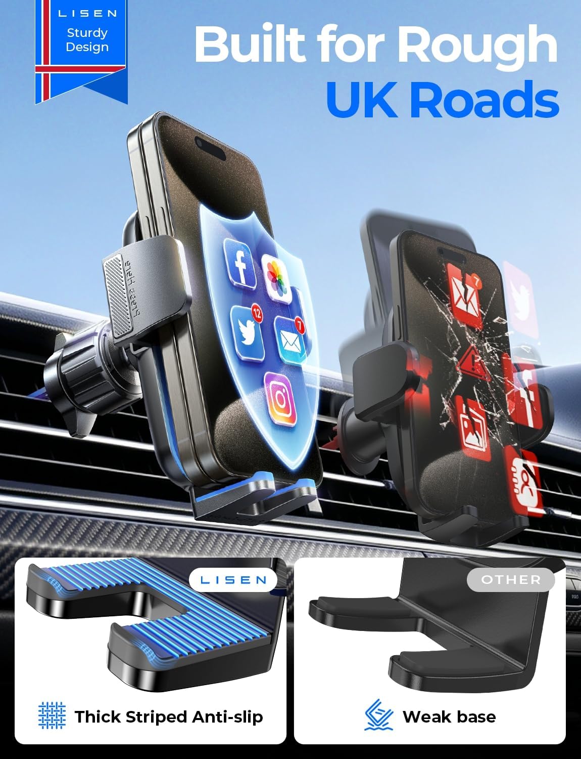 Thumbnail 3 de LISEN Car Phone Mount 360° for iPhone 17