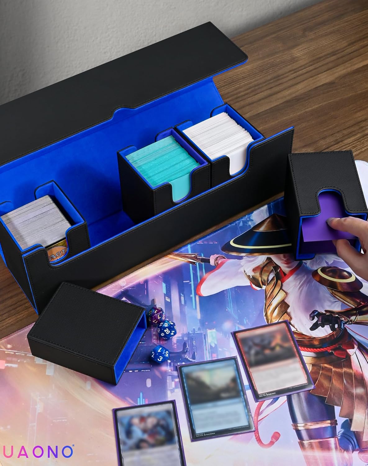 Thumbnail 3 de UAONO Sammelkarten-Box mit Würfelablage für MTG (5-in-1) – Premium-Kartenbox mit Magnetverschluss